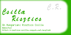 csilla risztics business card